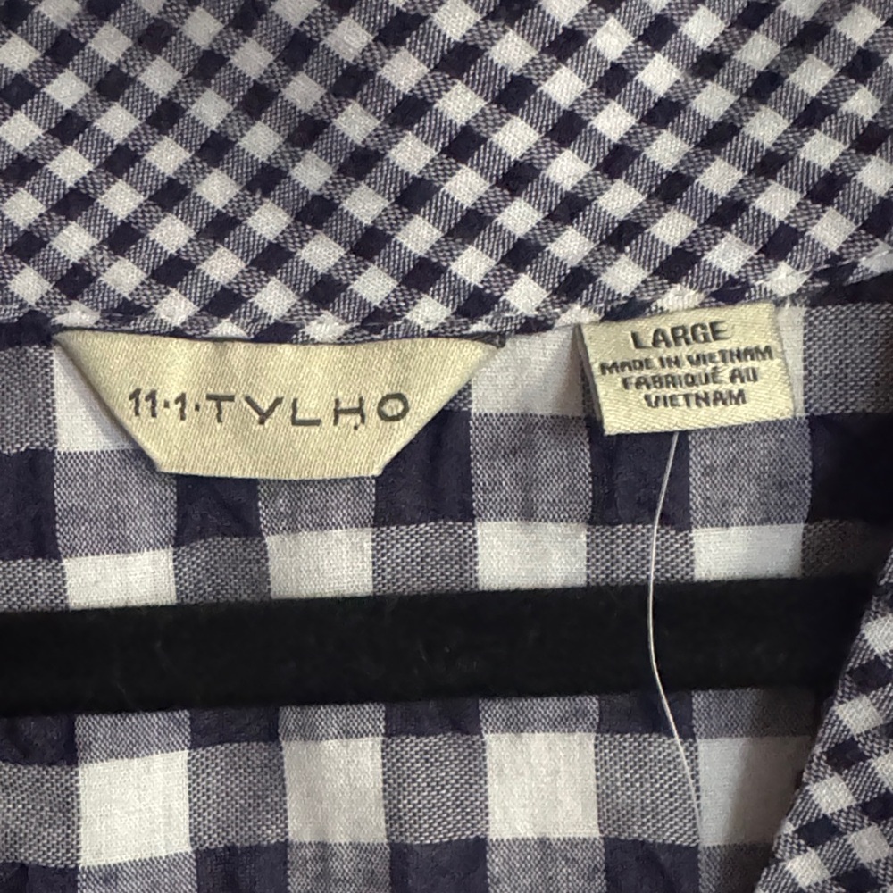 Anthropologie Navy and White Gingham Dress - Picture 4 of 7